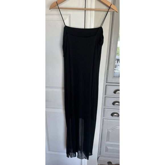 VTG Byer California Maxi Slip Dress Medium Sheer Overlay Grunge Witchy Y2K - Picture 2 of 6